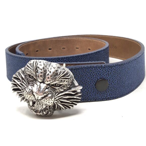 Badichi New York Tiger Belt Buckle Blue Hamptons Leisure Collection Belt Size main image 4
